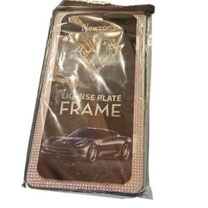 New pale purple rhinestone license plate frame